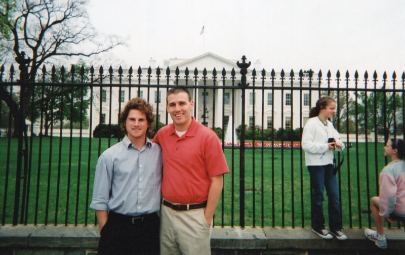 Disposable photo: Sonny and Colton standing outside the White House in the Spring of 2012